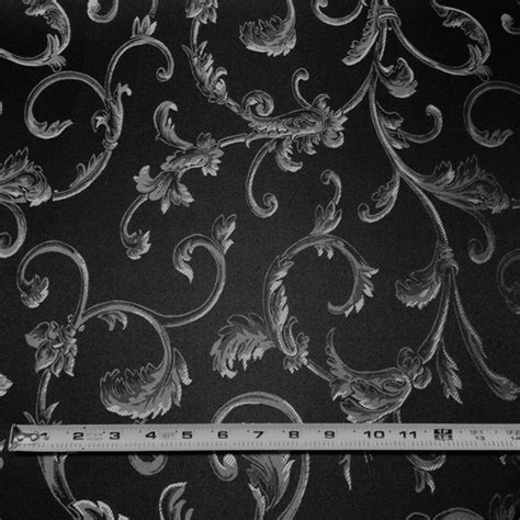 black jacquard metallic silver vine fabric|Black Jacquard Fabric by the Yard .